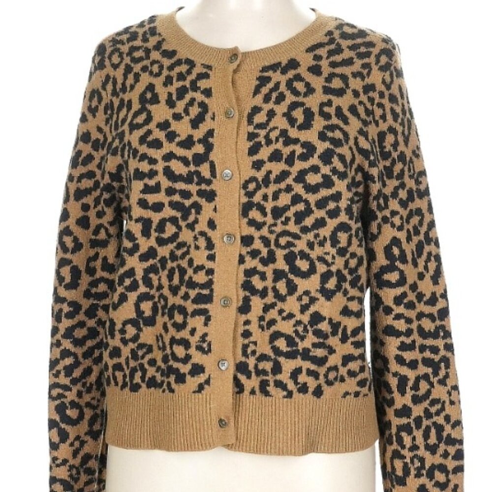Old Navy Leopard Button Front Cardigan Long Sleeve Size Small NWOT